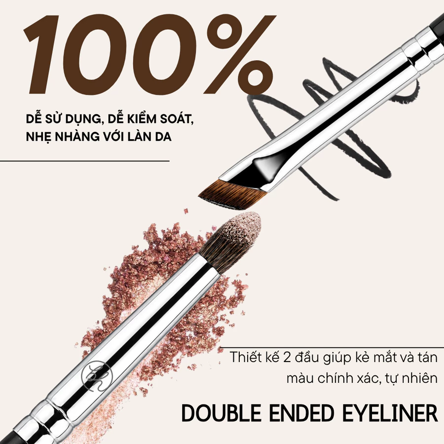 Cọ Kẻ Mắt Hai Đầu BH Cosmetics Double Ended Eyeliner Brush BH089